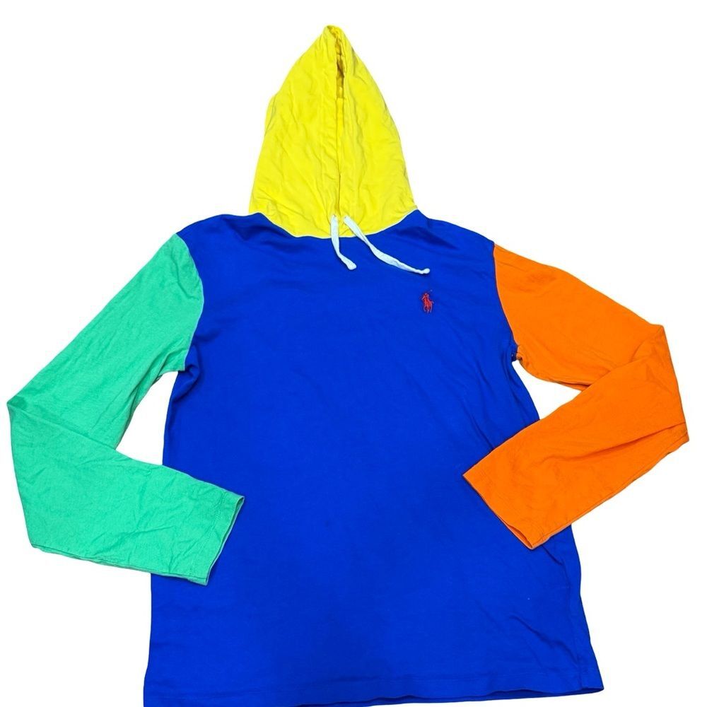 🧥🎨 Polo Ralph Lauren Colorblock Long-Sleeve Hoodie‎ – Size S